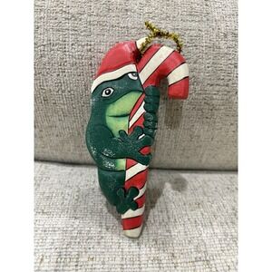 Mark Roberts Frog Candy Cane Christmas Ornament